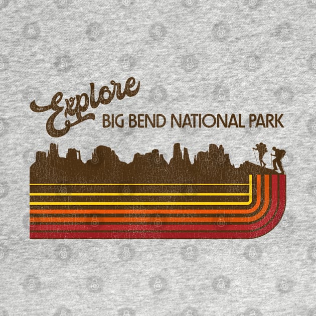 Explore Big Bend National Park Retro 70s/80s Stripe by darklordpug